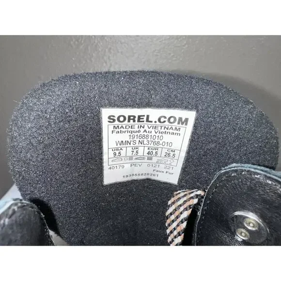 NEW Sorel Kinetic Conquest 9.5 Black Waterproof Hiking Boots Women’s Gum NWT - Picture 8 of 12